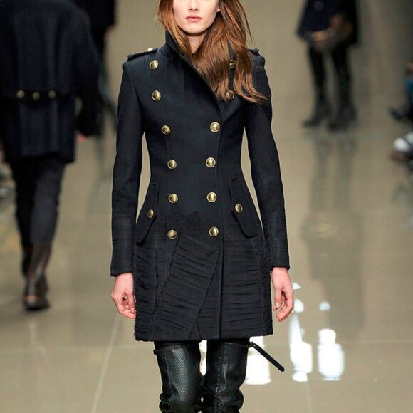 Burberry Prorsum AW/10 Runway Indigo Cadet Wool Felt Tulle-Hemline Coat - Picture 1 of 13